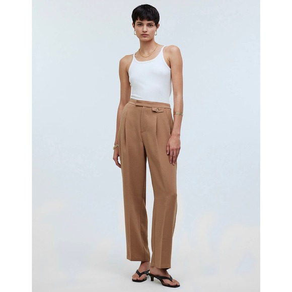 Madewell Pants - MADEWELL Carved Wood The Rosedale High-Rise Straight Pant in Crepe NWOT Size 6